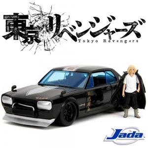 Jada Toys/ジェイダトイズ H'wood Rides 1/24 東京リベンジャーズ フィギュア付 ミニカー スカイライン ハコスカ 1971  Nissan Skyline (ブラック)