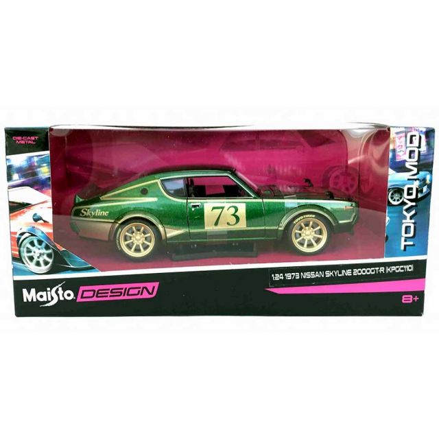 Maisto/マイスト Tokyo Mod 1/24 ミニカー ケンメリ 1973 Nissan Skyline 2000GT-R KPGC110  (グリーン)｜RayRay (レイレイ)